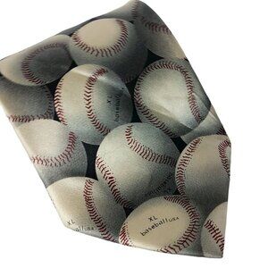 Parquet Baseball All Over Print Silk Necktie